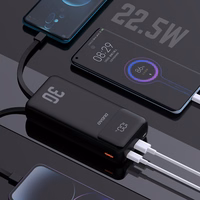 Dudao K15MAX 30000mAh PD 22.5W Powerbank sisseehitatud kaablitega - must