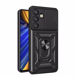 Hybrid Armor Camshield with Camera Cover and Metal Ring jaoks Samsung Galaxy S25 - must