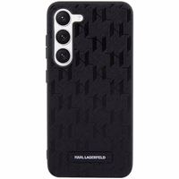 Karl Lagerfeld Saffiano Mono Metal Logo ümbris jaoks Samsung Galaxy S24 - must