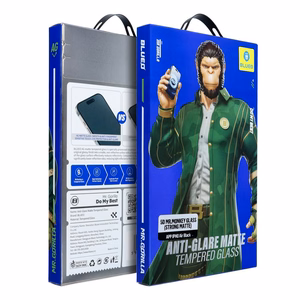 Mr. Monkey Glass (Strong Matte) 5D karastatud kaitseklaas Apple iPhone 18 Pro Max jaoks, must
