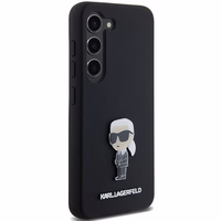 Karl Lagerfeld Silicone Ikonik Metal Pin ümbris jaoks Samsung Galaxy S23+ - must