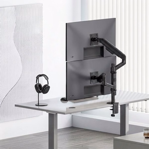 Ergo Office ER-692 B – dual gas-spring monitor arm for 17–32-inch screens, 1–10 kg per arm, matte black