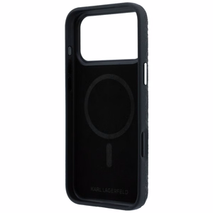 Karl Lagerfeld PU Grained Allover Semi Wrap MagSafe ümbris Apple iPhone 18 Pro Max jaoks, must