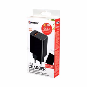 MSONIC võrgulaadija USB+USB-C 20W QC3.0 PD MY6635K