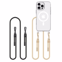 Tech-Protect FlexAir Chain MagSafe Ümbris jaoks iPhone 16 Pro Max - Clear + 2 Lanyards (must and Taupe)