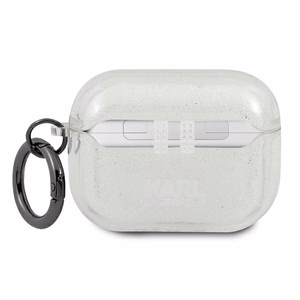 Karl Lagerfeld KLAPUKHGS AirPods Pro ümbris Glitter Karl's Head – hõbe