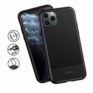 Crong Prestige Carbon ümbris seadmele iPhone 11 Pro Max, must