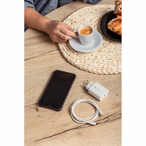 Phone laadija Forcell F-Energy USB C QC4.0 PD 3A 20W + kaabel USB C to Lightning TFK-TC-20WPD valge