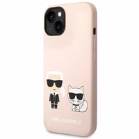 Karl Lagerfeld KLHMP14SSSKCI iPhone 14 6.1 "hardcase light roosa / light roosa Silicone Karl & Choupette Magsafe