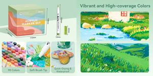 Akrüülmarkerite komplekt ARRTX 90B, 90 värvi, maastiku toonid