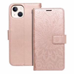 Флип-чехол iPhone 13 Mezzo Book mandala розовое золото