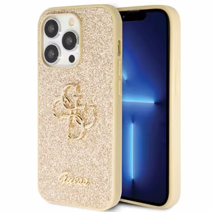 Guess GUHCP14LHG4SGD ümbris jaoks iPhone 14 Pro - kuldne Glitter Script Big 4G