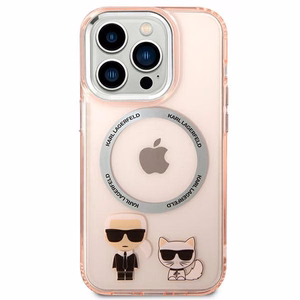 Karl Lagerfeld KLHMP14LHKCP iPhone 14 Pro 6.1" hardcase roosa/roosa Karl & Choupette Aluminum Magsafe