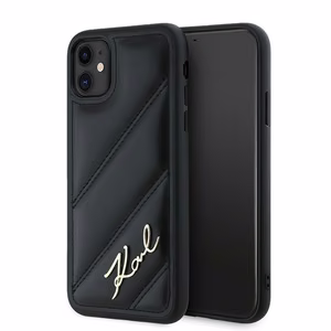 Karl Lagerfeld Diagonal Quilted Script ümbris jaoks iPhone 11 / Xr - must