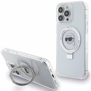 Karl Lagerfeld KLHMP15XHMRSKHH iPhone 15 Pro Max 6.7" valge/valge hardcase Ring Stand Karl Head MagSafe