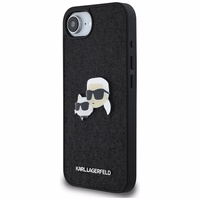 Karl Lagerfeld Fixed Glitter Karl&Choupette Heads Metal Pin iPhone 16e Ümbris - Must