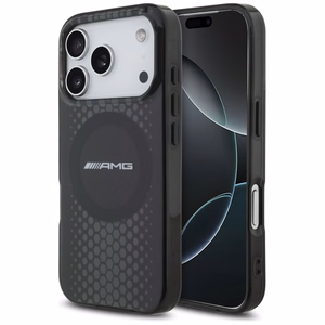 AMG Double Layer Läbipaistev Graphics MagSafe Ümbris jaoks iPhone 17 Pro - Must