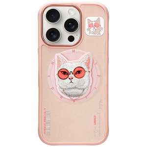 Nimmy Glasses Cool Cat MagSafe Ümbris jaoks iPhone 16 Pro - Roosa
