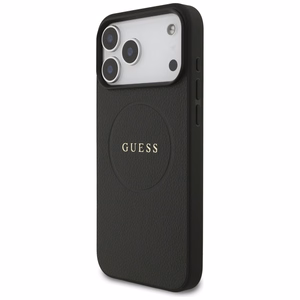 Guess Grained Ring MagSafe ümbris jaoks iPhone 17 Pro Max - must
