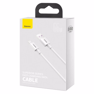 USB cable Baseus Superior from USB to Type-C 66W 1.0m valge CATYS-02