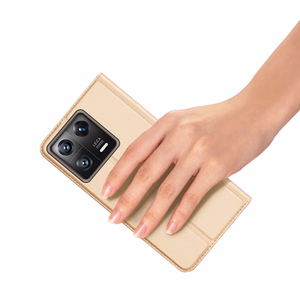 Dux Ducis Skin Pro Ümbris Xiaomi 13 Flip Card Wallet kuldne Stand