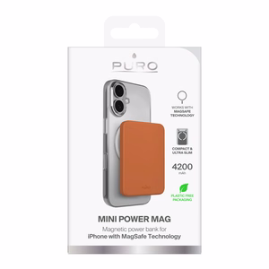 Puro 4200mAh Ultra-Thin MagSafe USB-C Compatible Akupank - Oranž