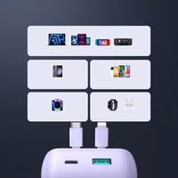 Joyroom JR-PBC06 mini energiapank sisseehitatud USB-C / Lightning kaablitega 30W 10000mAh - lilla