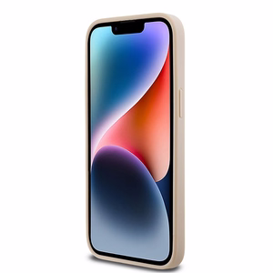 DKNY Leather Mono Stripe & Metal Logo ümbris jaoks iPhone 14 Pro Max - roosa