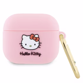 Hello Kitty Silicone 3D Kitty Head ümbris jaoks AirPods 3 - roosa