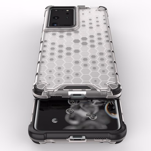 Honeycomb case бронированный чехол с гелевой рамкой для Samsung Galaxy S22 Ultra синий