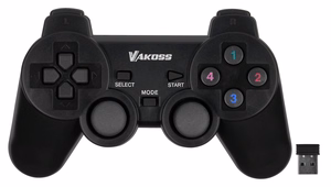 Vakoss GP-4705BK mängukontroller must RF mängupult analoog / digitaalne PC, Playstation 3
