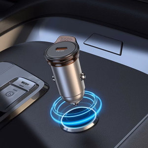 Car charger Hoco USB C QC PD 30W NZ16 metal gray