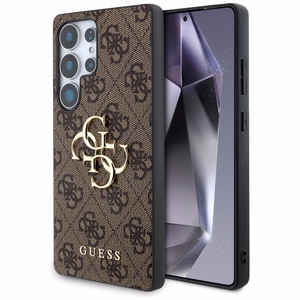 Guess Big 4G Logo Classic Logo Ümbris jaoks Samsung Galaxy S25 Ultra Brown