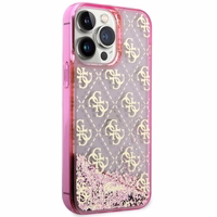 Guess GUHCP14XLC4PSGP iPhone 14 Pro Max 6.7" roosa/roosa hardcase Liquid Glitter 4G Transculent