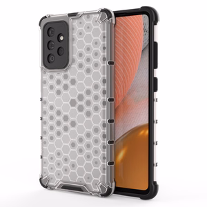 Honeycomb Case kaitsekate TPU kaitserauaga Samsung Galaxy A72 4G läbipaistev