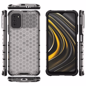 Honeycomb Case kaitsekate TPU kaitserauaga Xiaomi Poco M3 läbipaistev