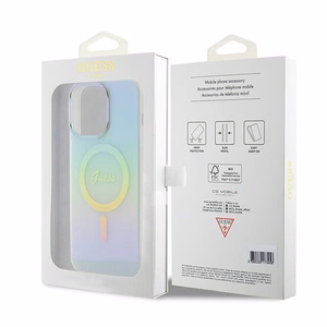 Guess GUHMP15XHITSQ iPhone 15 Pro Max бирюзовый/бирюзовый жёсткий чехол IML Iridescent MagSafe