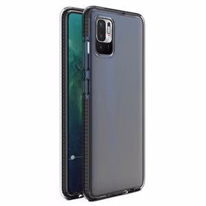 Spring Case läbipaistev TPU geelist kaitsekate värvilise raamiga Xiaomi Redmi Note 10 5G / Poco M3 Pro mustale