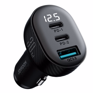 Joyroom JR-CCD04 30W 2x USB-C USB-A car Laadija with display - must