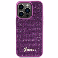 Guess Disco Metal Script ümbris jaoks iPhone 15 Pro - roosa