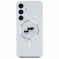 Ümbris Karl Lagerfeld Button Karl & Choupette Heads Printed Logo MagSafe Samsung Galaxy S25 valge