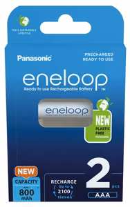 Laetavad patareid PANASONIC ENELOOP AAA 800 mAh 2 tk (BK-4MCDE/2CP)