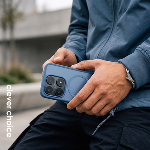 Crong Hybrid Matte Magnetic MagSafe ümbris seadmele Xiaomi 17, sinine