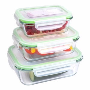 Alpina kaanega klaasist toidukarpide komplekt, 370 / 640 / 1050 ml, 6 tk