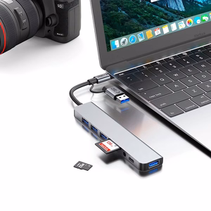 Tech-Protect HB06 HUB Adapter 8in1 TYPE-C + USB2.0 + USB3.0 + SD/TF + AV3.5 - hall