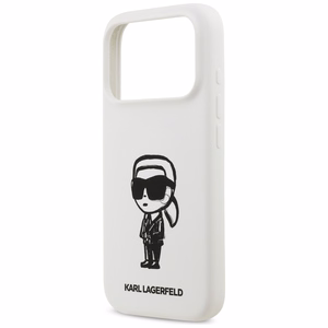 KARL LAGERFELD ümbris jaoks IPHONE 17 Pro compatible with MagSafe KLHMP17LSKIGROH (Silicone W/ KL Sketch & Logo) valge