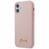 Guess GUHCP12SLSLMGLP iPhone 12 mini 5.4" heleroosa/heleroosa hardcase Silikoonist Script Gold Logo