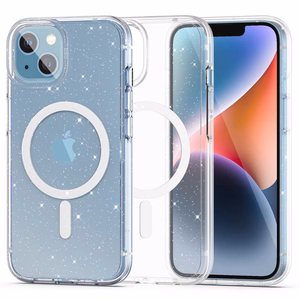 Tech-Protect FlexAir Hybrid MagSafe iPhone 13/14 Ümbris - Clear Glitter