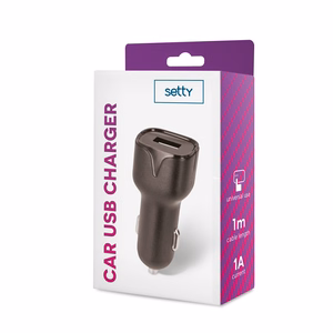 Setty car charger 1x USB 1A black