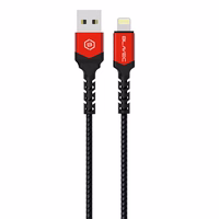 Blavec Kaabel Raptor braided - USB to Lightning - 2,4A 0,5 metres Apple CarPlay (CRA-UL24BR05) must-punane